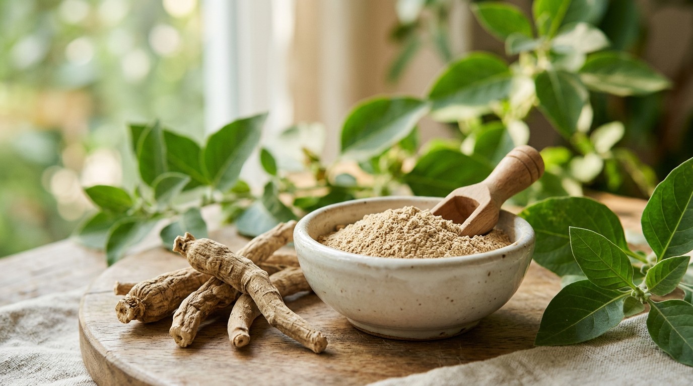 Ashwagandha roots and ashwagandha powder