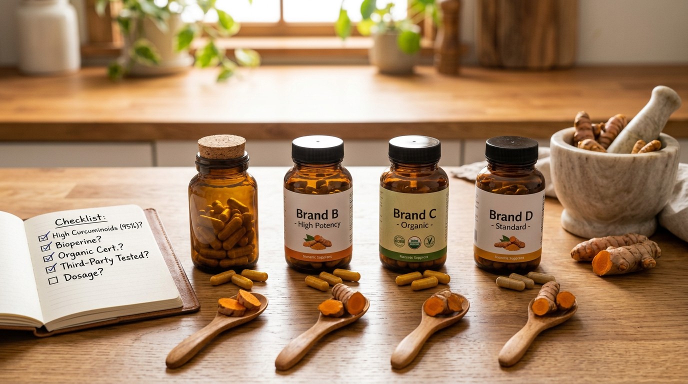 Comparison of popular turmeric supplements for antioxidant support.