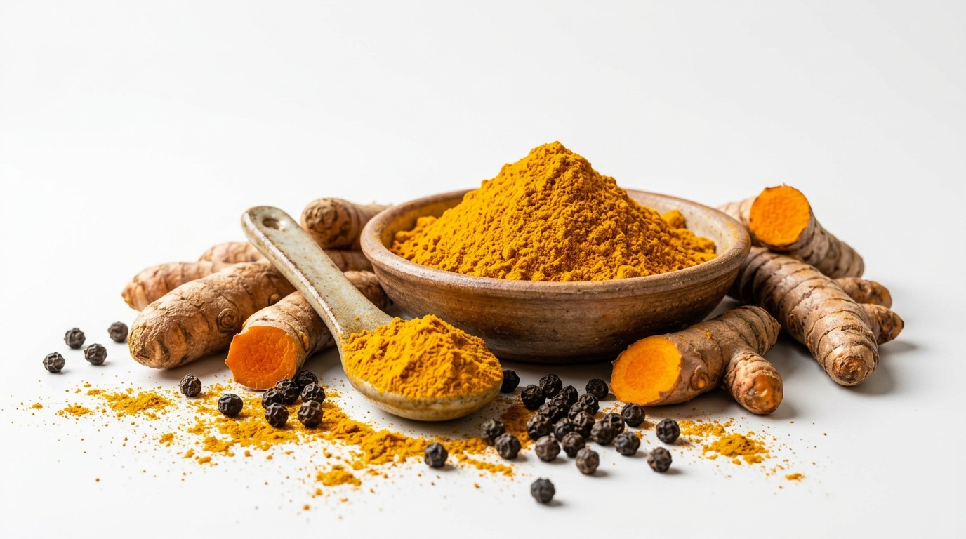 Fresh turmeric root showing the natural source of curcumin.