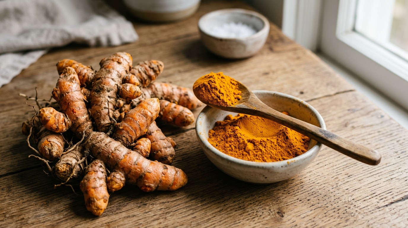 Organic turmeric root and turmeric powder