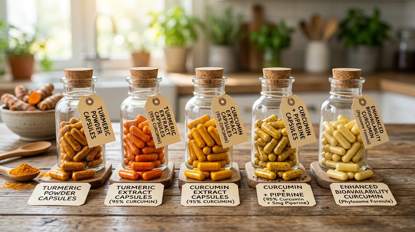 turmeric capsules comparison with other forms of turmeric and curcumin