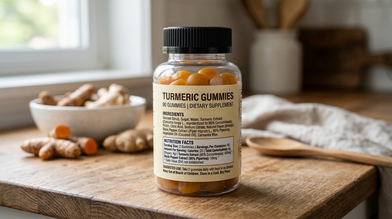 turmeric gummies ingredients on label