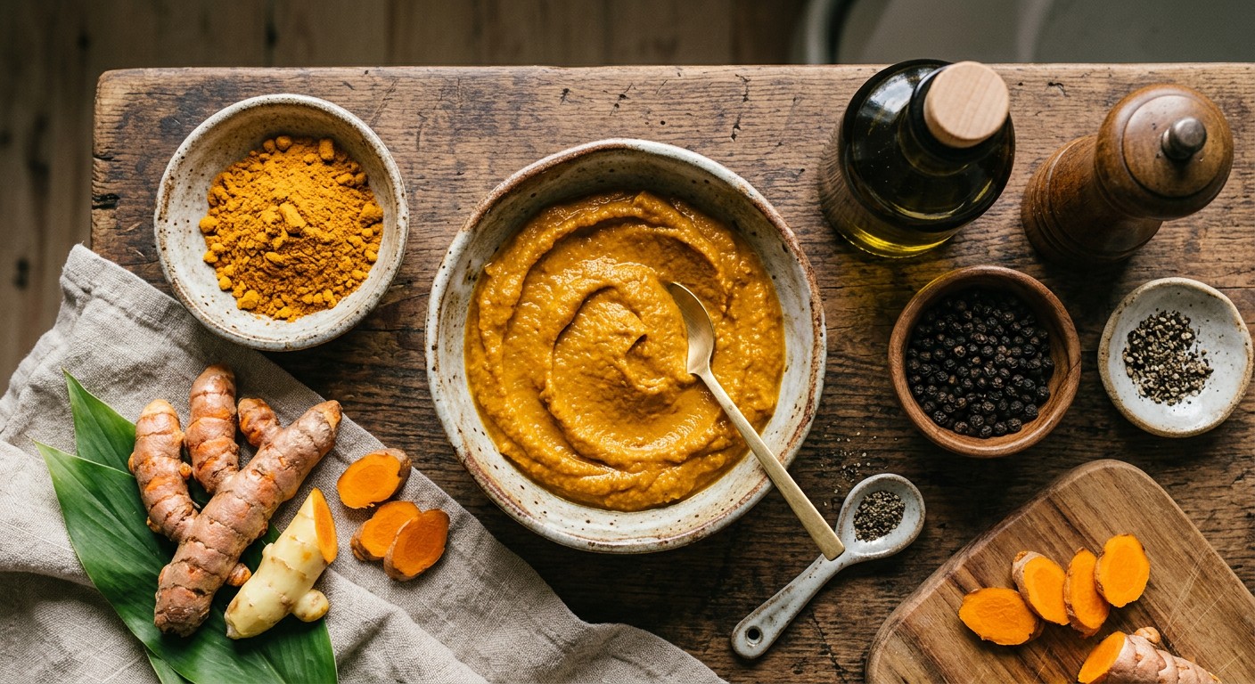 Ingredients commonly used to make turmeric paste