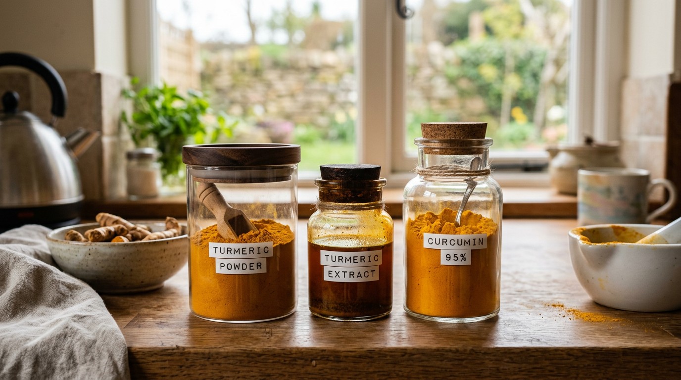 turmeric powder, turmeric extract and curcumin