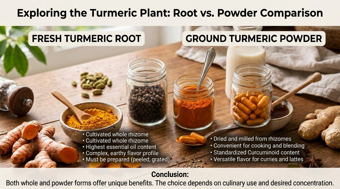 fresh turmeric root vs turmeric powder comparison