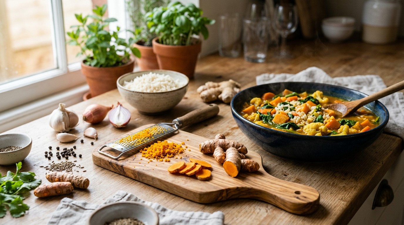 Fresh turmeric root used in cooking