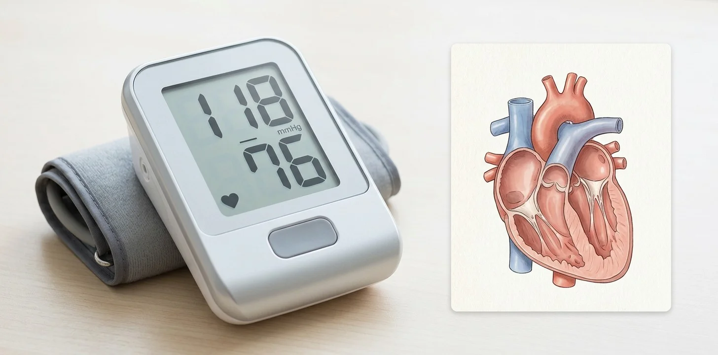 Diagram explaining systolic and diastolic blood pressure readings