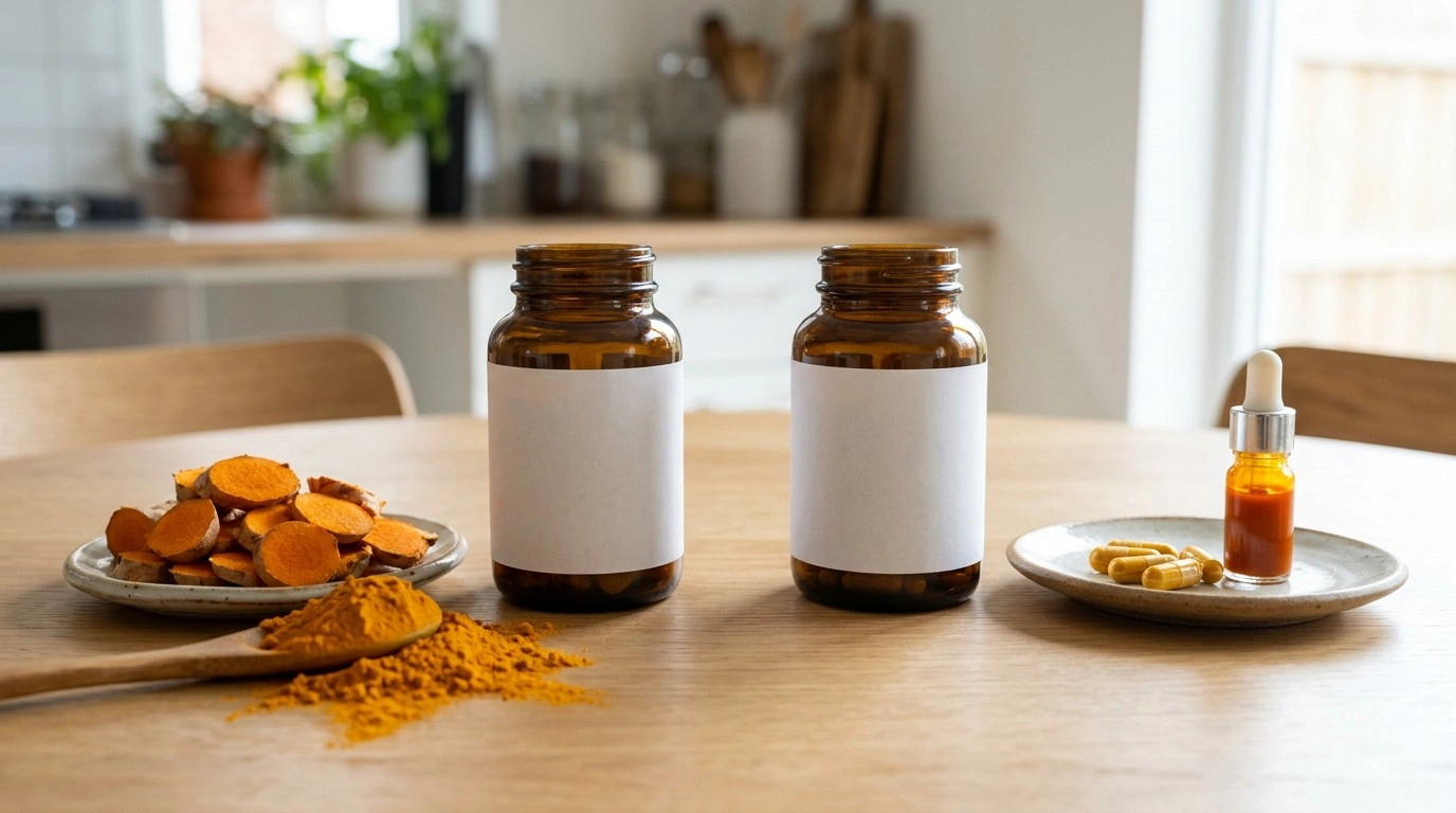Comparison showing why turmeric milligram amounts and concentrated extracts can mean different things