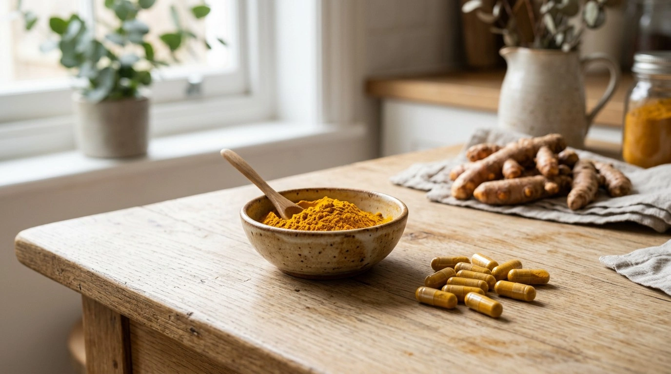 Turmeric powder supplements with turmeric powder and capsules