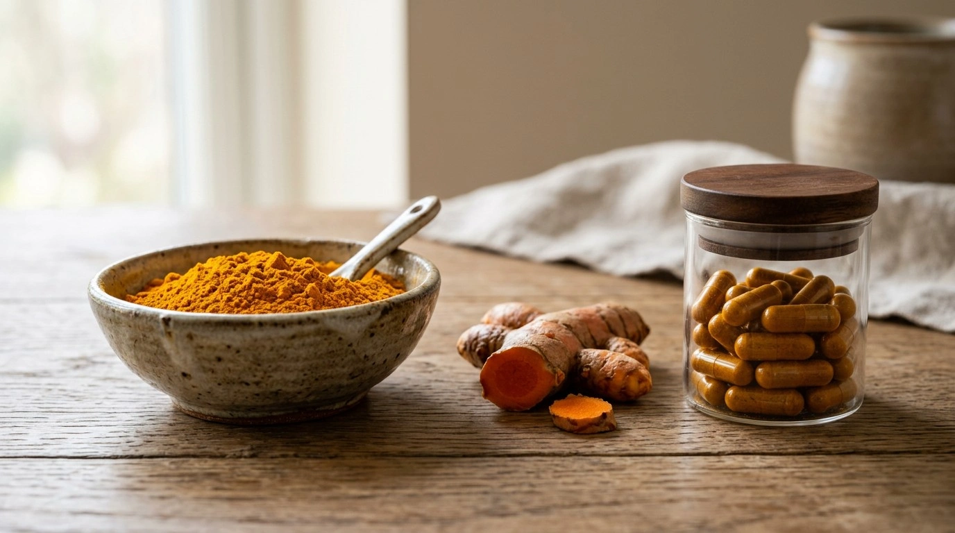 Comparison of turmeric powder and turmeric extract supplements