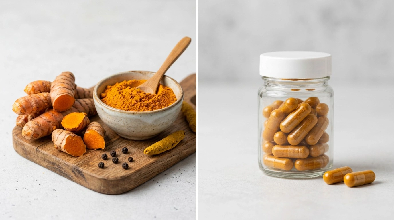 Turmeric root and powder compared with concentrated curcumin supplements for inflammation research