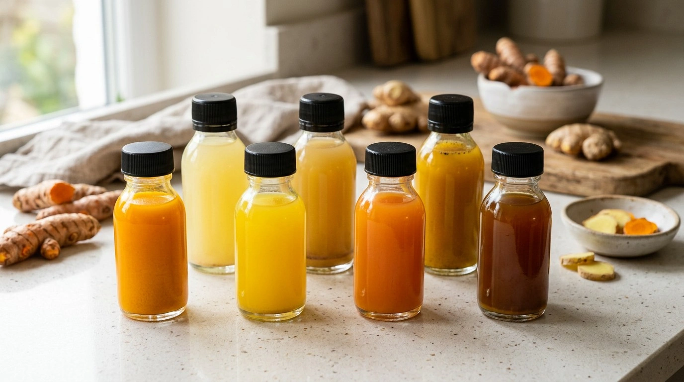 Turmeric and ginger shots are available with different mixtures